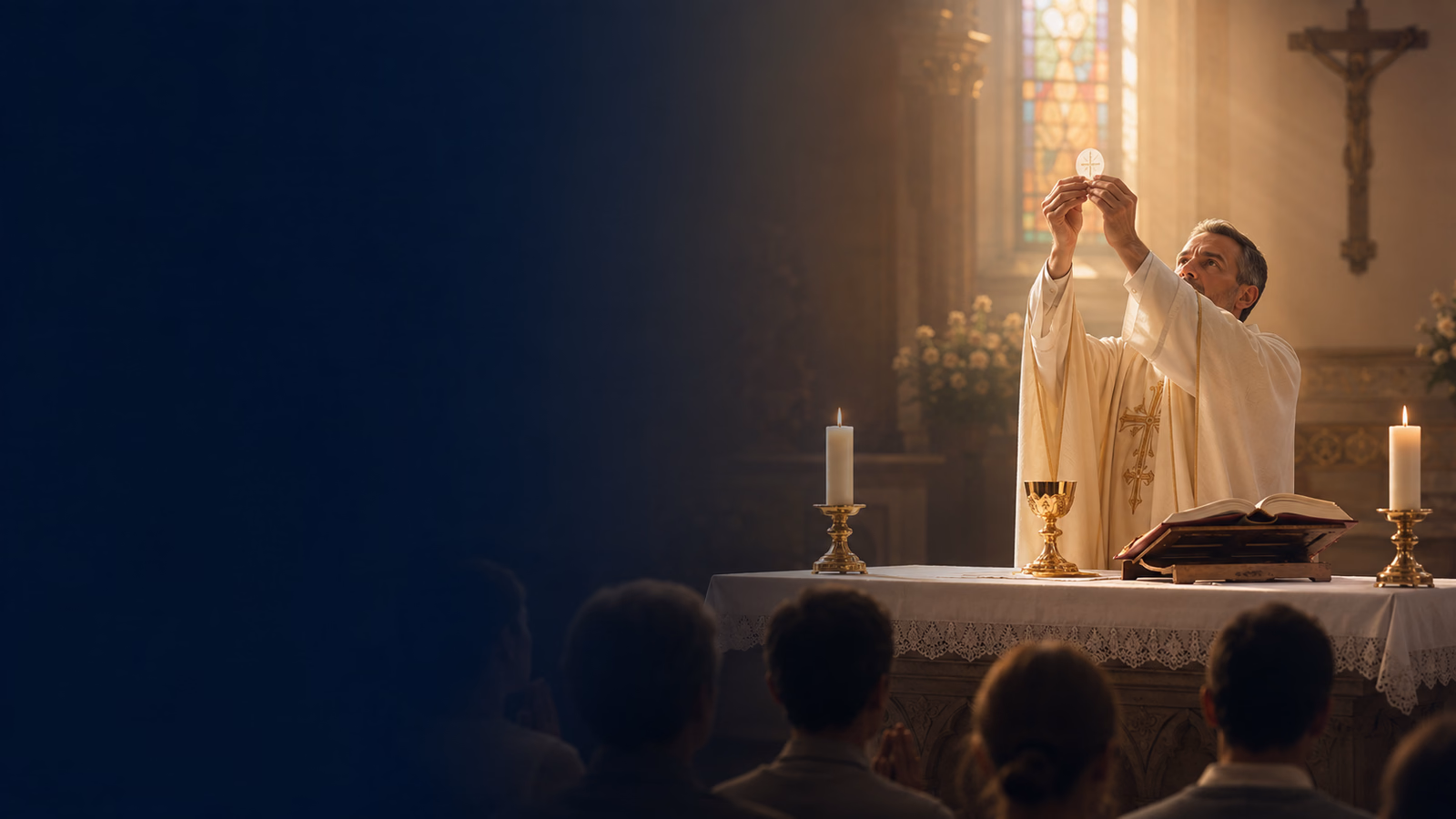 Célébration de la messe dans une église