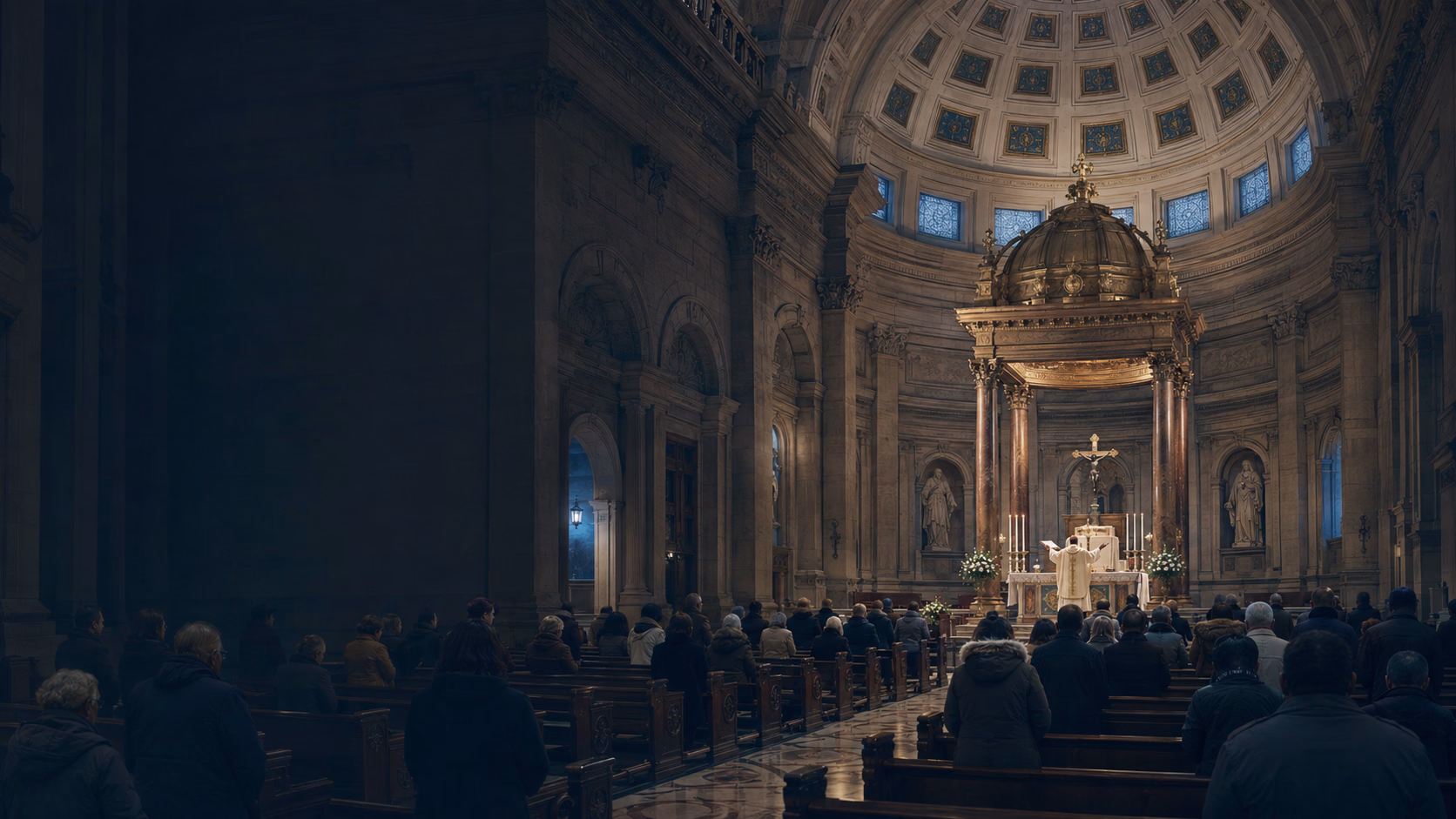 Messe à la cathédrale Marie-Reine-du-Monde de Montréal
