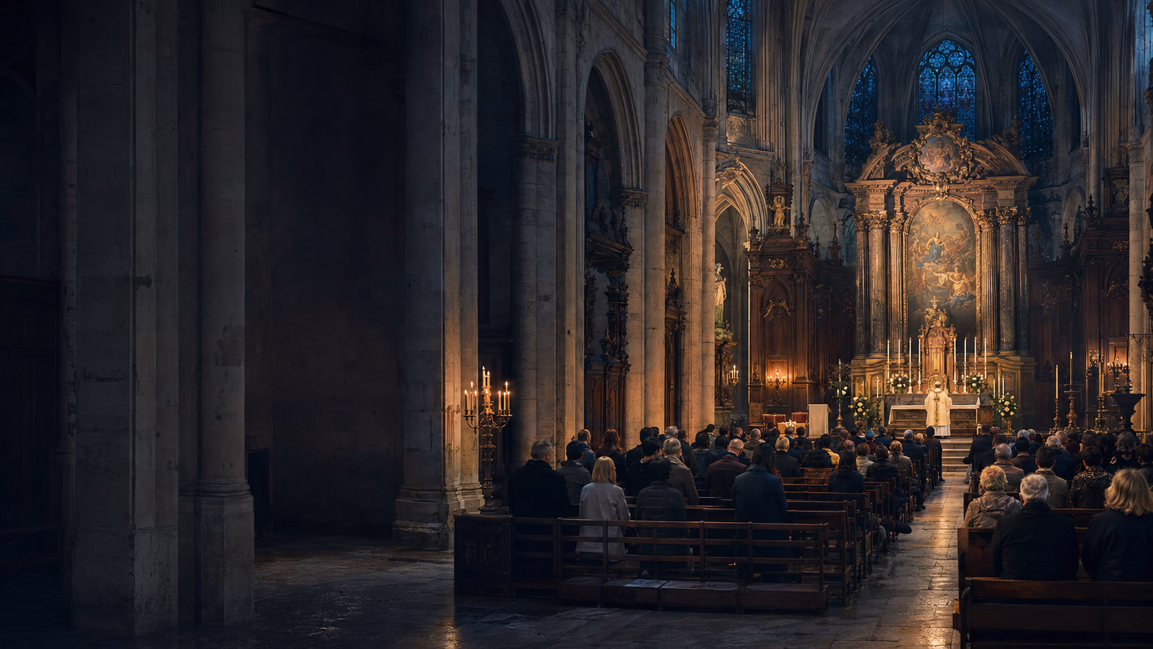 Messe dans l’église Saint-Nicolas-des-Champs à Paris