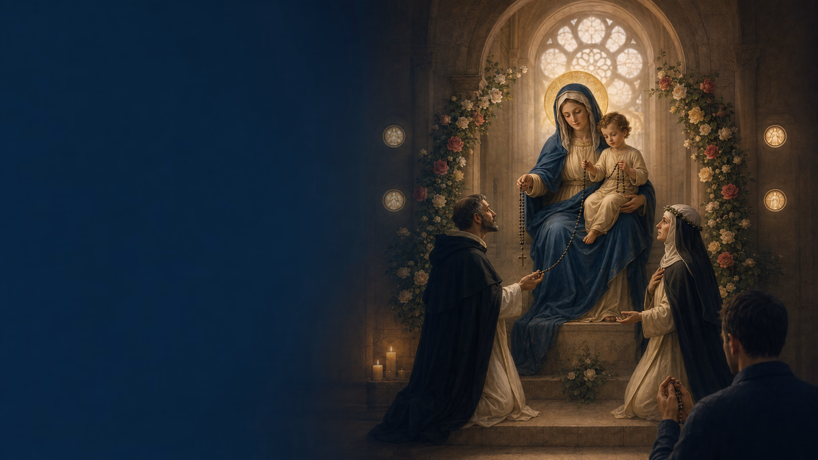 Notre-Dame du Rosaire entourée d’une lumière mariale