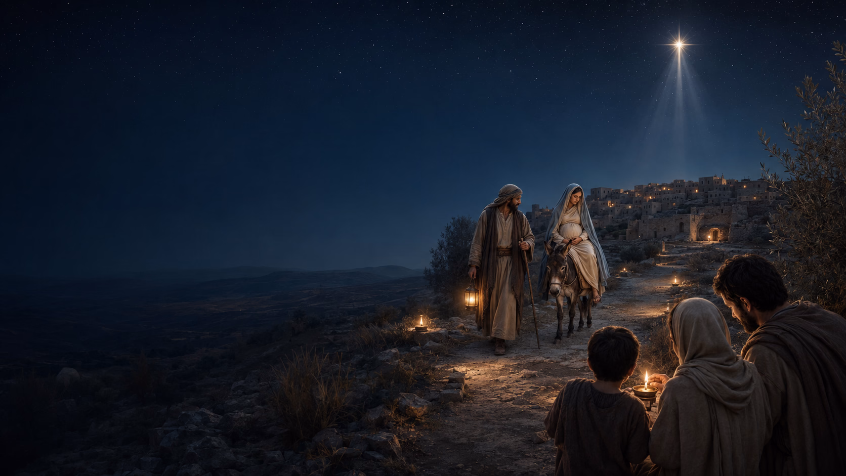 La Nativité de Jésus à Bethléem dans une lumière paisible